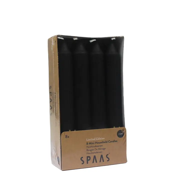 Kleine Stabkerzen Schwarz 8er-Pack, 15 cm