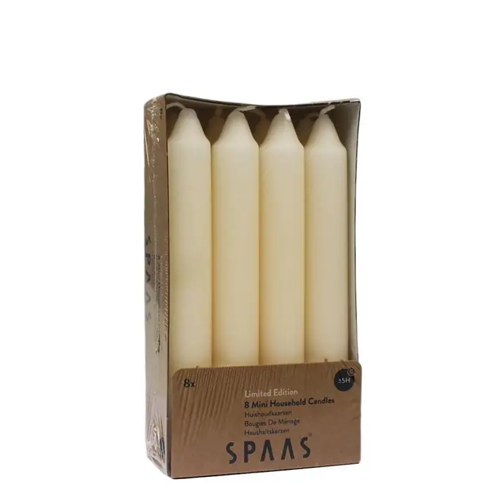 Kleine Stabkerzen Elfenbein 8er-Pack, 15 cm