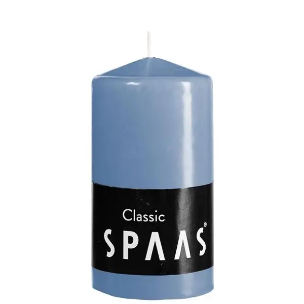 Stumpenkerze Classic Blau Ø 5,8 × 15 cm, 45 Stunden