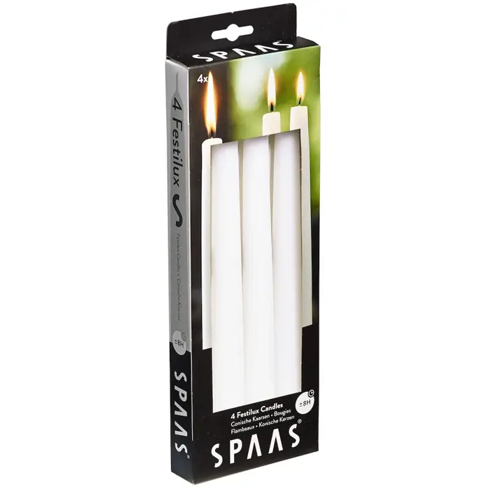 Stabkerzen Weiß 4er-Pack, 25 cm