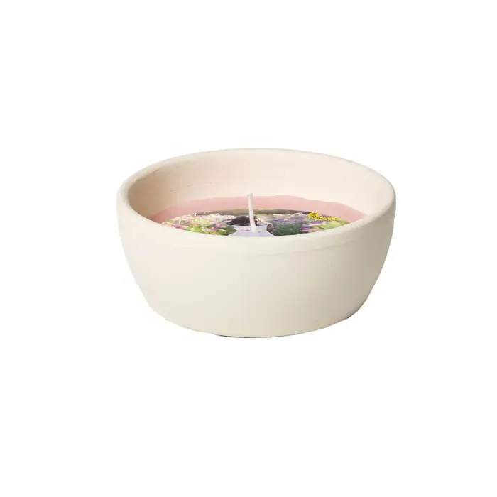 Citronella-Duftkerze „Hawaii Blüte & Citronella“ kleine Tonschale 13 h