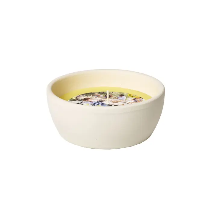 Citronella-Duftkerze „Lemon Breeze“ kleine Tonschale 13 h
