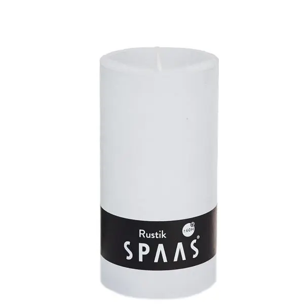 Stumpenkerze Weiß Rustic Ø 7 × 13 cm – Spaas