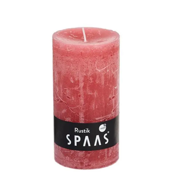 Stumpenkerze Rosa Rustic Ø 7 × 13 cm – Spaas