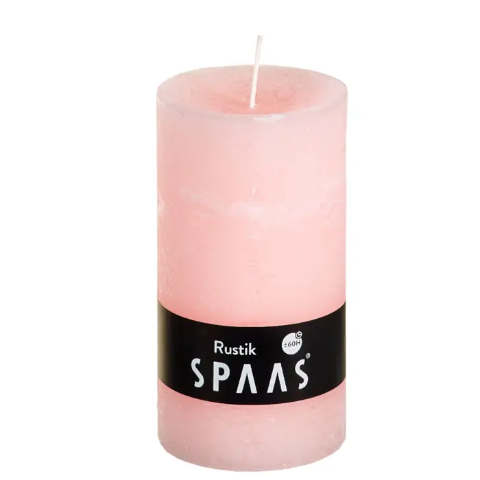 Stumpenkerze Rustic Light Pink Ø 7 × 13 cm, 60 Stunden