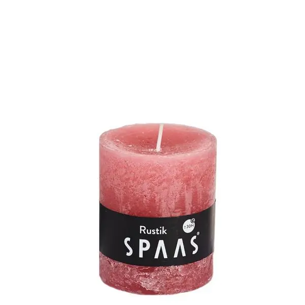 Stumpenkerze Rosa Rustic Ø 7 × 8 cm – Spaas