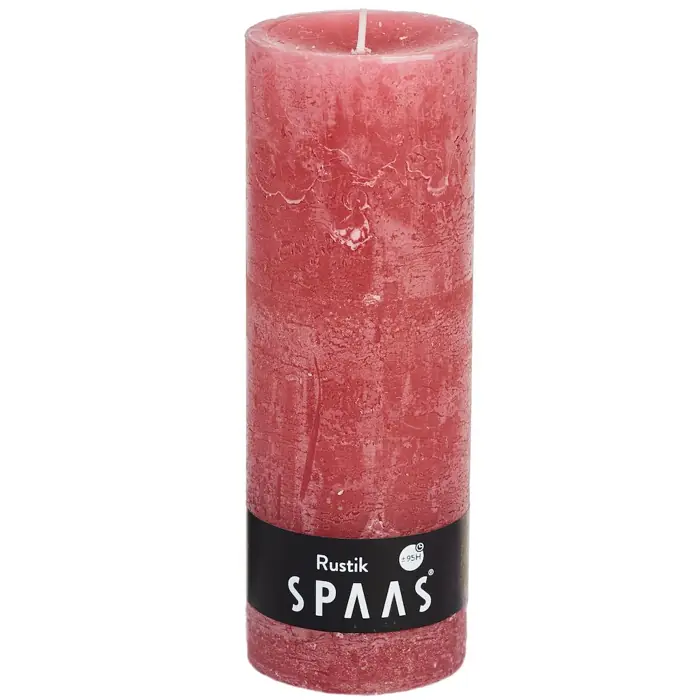 Stumpenkerze Rosé Rustic Ø 7 × 19 cm – Spaas