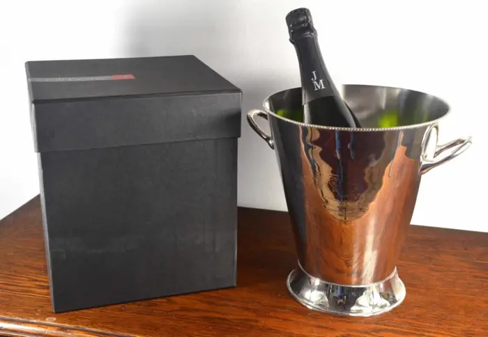 Champagnerkühler Silber mit Wappen inkl. Geschenkbox von Colmore