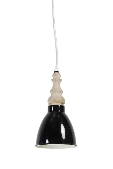Deckenlampe Schwarz mit Holz Industrial Light & Living Ø 12,5 cm