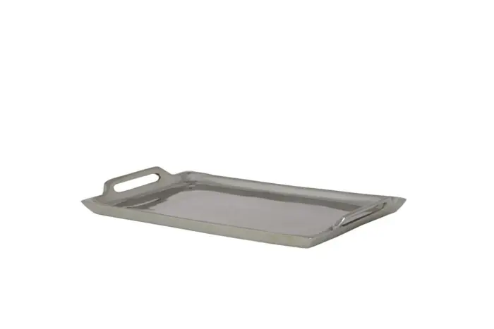 Tablett modernes Design Metall Nickel M von Light & Living 25 × 14 cm