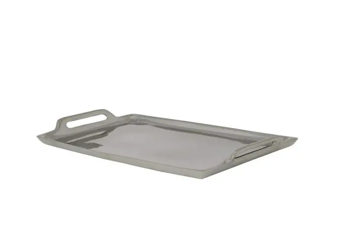 Tablett modernes Design Metall Nickel L von Light & Living 30 × 18 cm