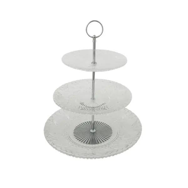 Etagere Glas mit Griff 3 Etagen von Clayre & Eef Ø 30 cm
