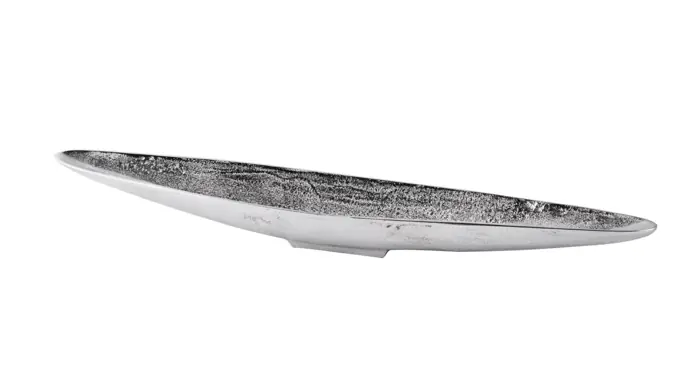 Dekoschale „Schiffchen“ XXL Aluminium Silber 80 cm