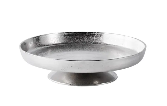 Dekoschale auf Standfuß Silber XXL 40 cm