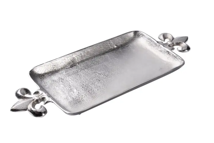 Tablett „Lilie“ Silber aus Aluminium 60 × 23 cm
