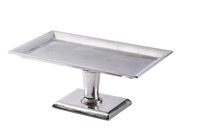 Etagere Silber rechteckig aus Aluminium 40 cm