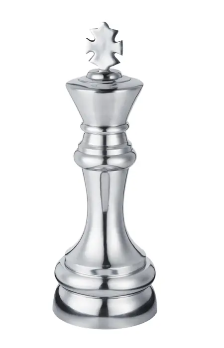 Schachfigur König XXL Aluminium Silber poliert 62 cm
