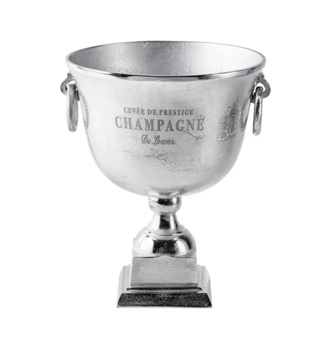 Champagnerkühler „Champagne“ auf Standfuß Aluminium Silber