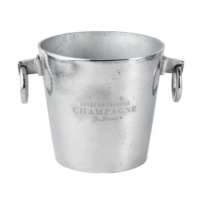 Champagnerkühler rund Aluminium Silber S 20 cm