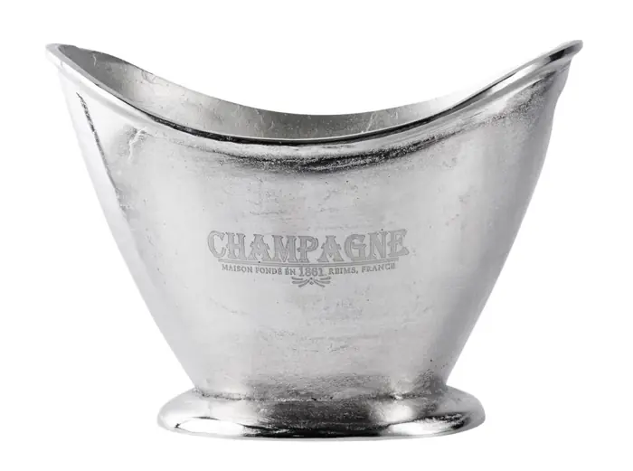 Champagnerkühler „Champagne 1861“ Raw Aluminium Silber oval