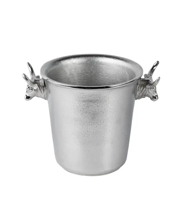 Sektkühler Stierkopf Aluminium Silber für 1 Flasche 30 cm