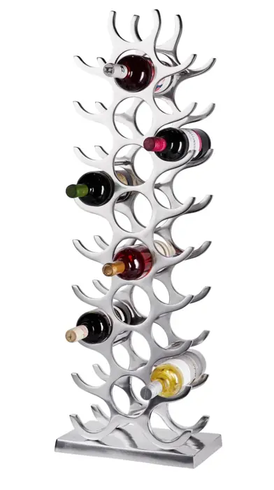 Weinregal XXL Aluminium poliert für 27 Flaschen 101 × 34 × 20 cm