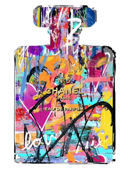Glasbild „Parfüm“ Kunst Fashion 60 × 80 cm