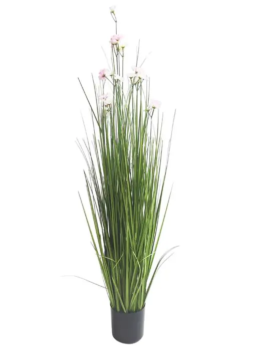 Künstliches Gras mit Blüten 108 cm mit Topf
