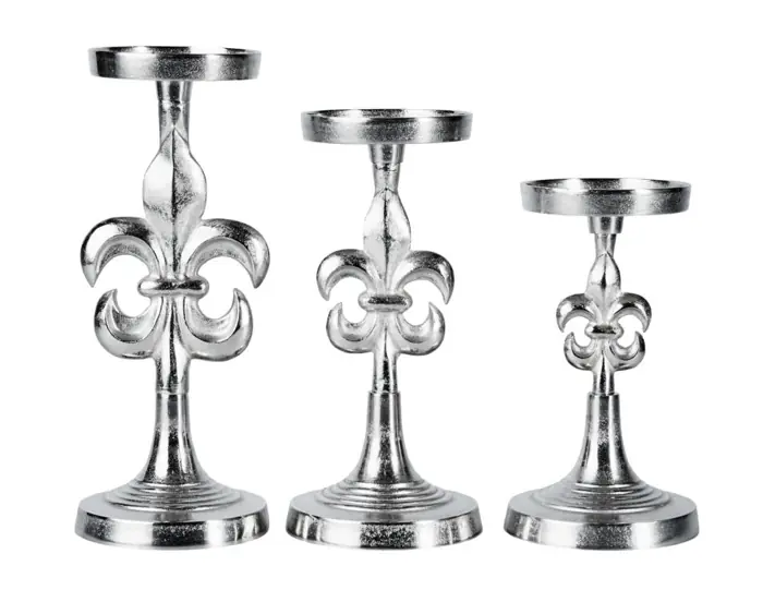 Kerzenständer-Set Lilie Silber, 3-teilig