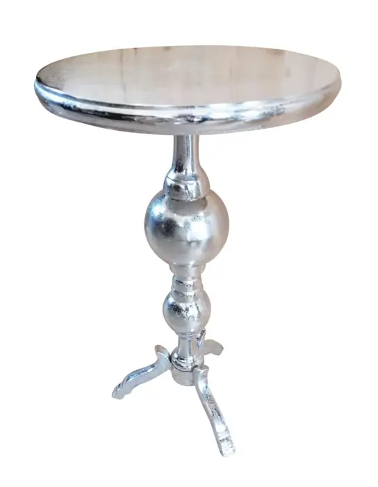 Beistelltisch Silber Raw rund mit Dreibein 41 × 41 × 66 cm