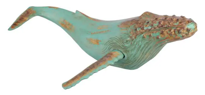Wal-Figur XXL Holz-Optik handbemalt 87,5 cm
