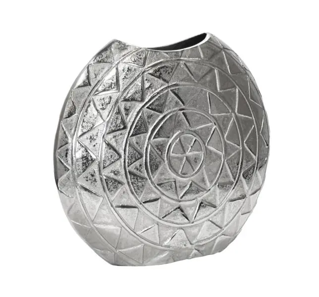 Vase mit Ornamenten Aluminium Silber 51 × 46 cm