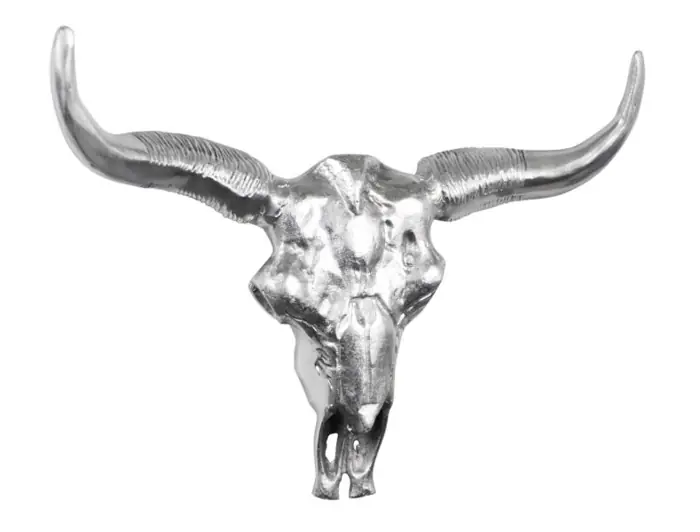 Stierkopf Wanddeko Aluminium Silber XL