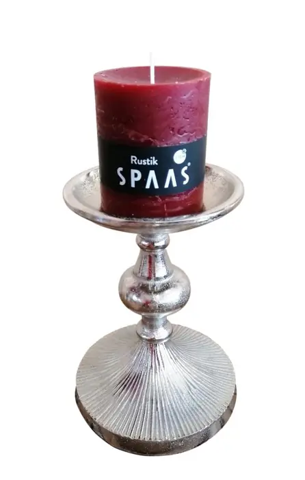 Kerzenständer Silber für Stumpenkerzen 17 cm