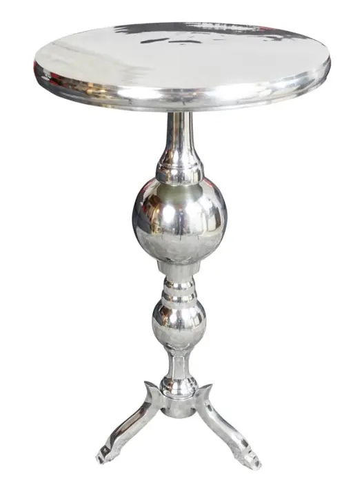 Beistelltisch Aluminium Silber poliert mit Dreibein 41 × 41 × 66 cm