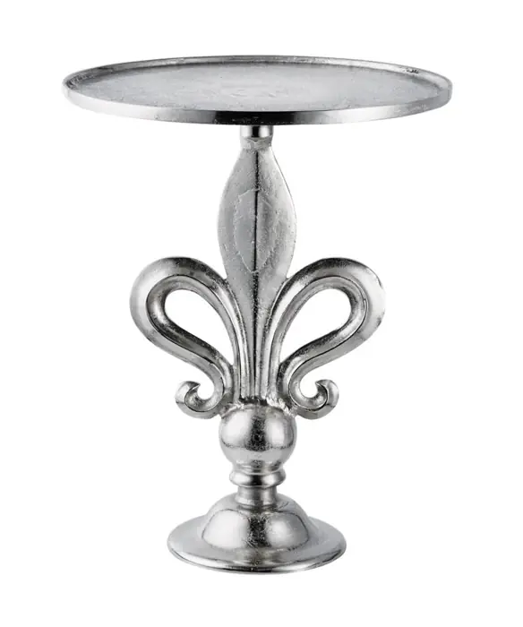Beistelltisch „Lilie“ Silber aus Aluminium 50 × 50 × 63 cm