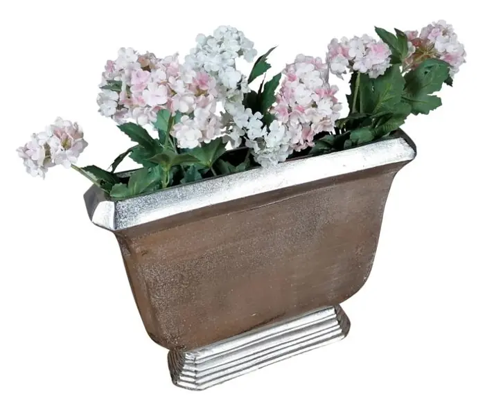 Vase Aluminium Silber flach 36 cm