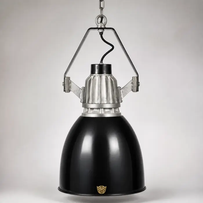 Deckenlampe XXL Industrial Smooth Black Colmore Ø 33 × 73 cm