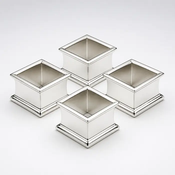 Serviettenringe Silber 4er-Set aus Nickel von Colmore