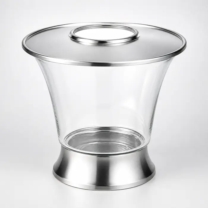 Weinkühler Aluminium und Glas Silber Colmore 27 × 27 × 24 cm