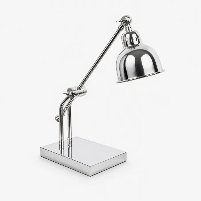 Bürolampe Silber aus massivem Aluminium 40 cm – Colmore