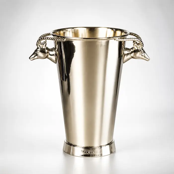 Champagnerkühler Steinbock konisch Nickel Silber von Colmore
