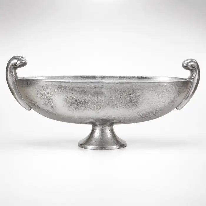 Ovale Pokalschale XXL Aluminium Silber 81 cm