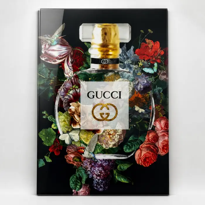 Glasbild „Parfüm“ Blumen Fashion 60 × 80 cm