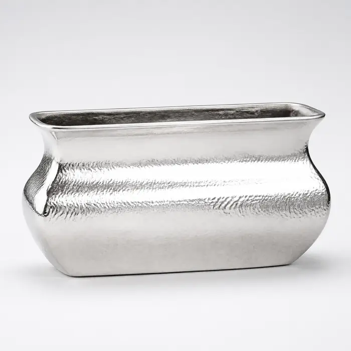 Vase Aluminium Silber geschwungen 30 cm