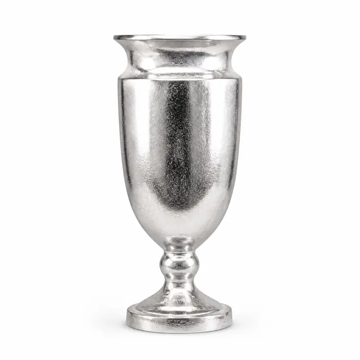 Vase oval Aluminium Silber 53 cm