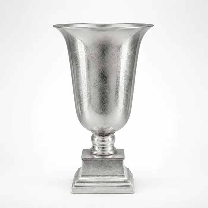 Pokalvase Aluminiumguss Silber 48,5 cm