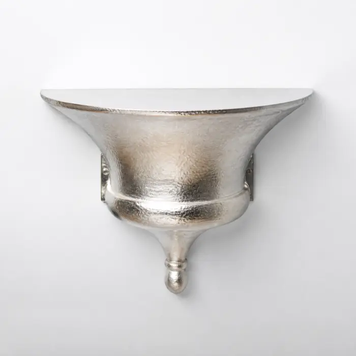 Wandkonsole XL Aluminium Silber massiv 52 × 25 × 44 cm