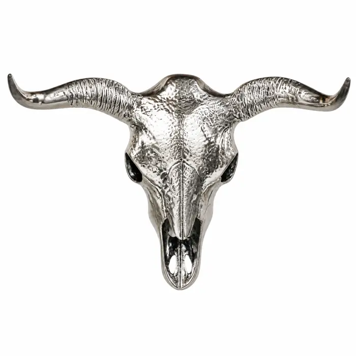 Stierkopf XXL Metall Silber 75 × 50 cm, 6 kg