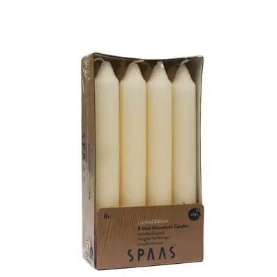 Kleine Stabkerzen Elfenbein 8er-Pack, 15 cm